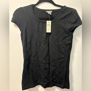 NWT Ann Taylor Black Short Sleeve Sweater sz Sm